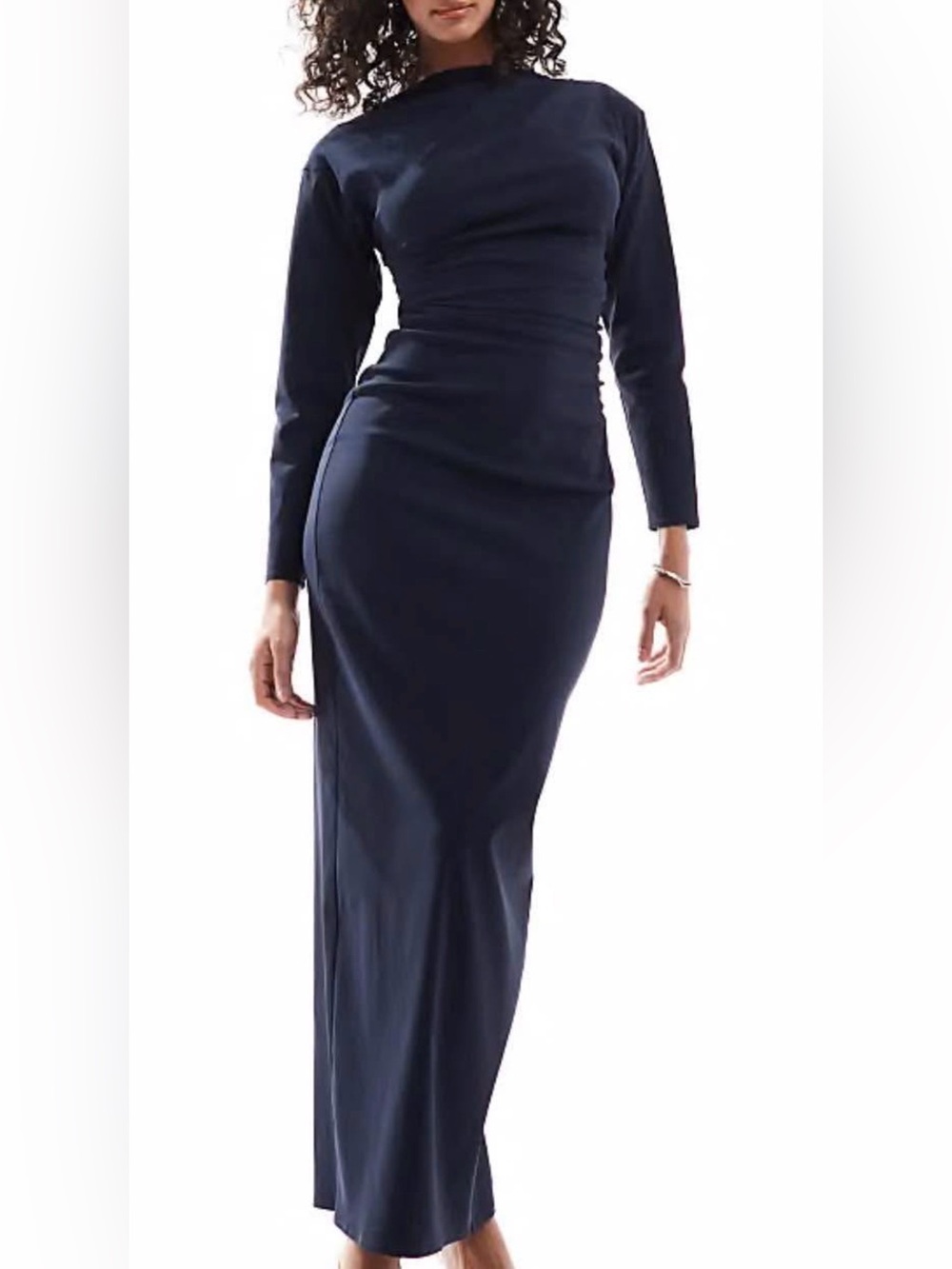 ASOS Navy Long-Sleeve Bodycon Maxi Dress